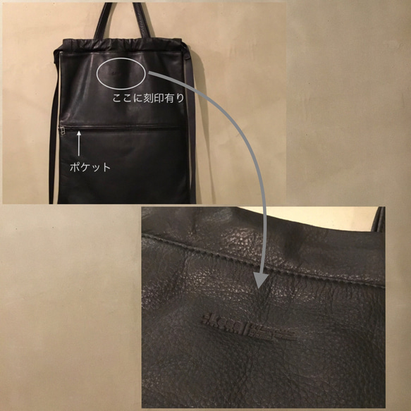 巾着トートリュック Ｓサイズ。／レスデザイン-Less(レス)／神戸元町革鞄 -LESS(レス) 大人の帆布＆レザートリムミニスリムリュック新色ダークグリーン&ベージュNew!! H1520609842(11550円)