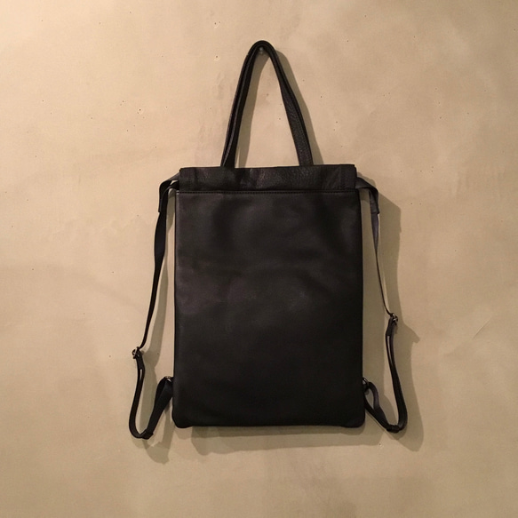 巾着トートリュック Ｓサイズ。／レスデザイン-Less(レス)／神戸元町革鞄 -LESS(レス) 大人の帆布＆レザートリムミニスリムリュック新色ダークグリーン&ベージュNew!! H1520609842(11550円)