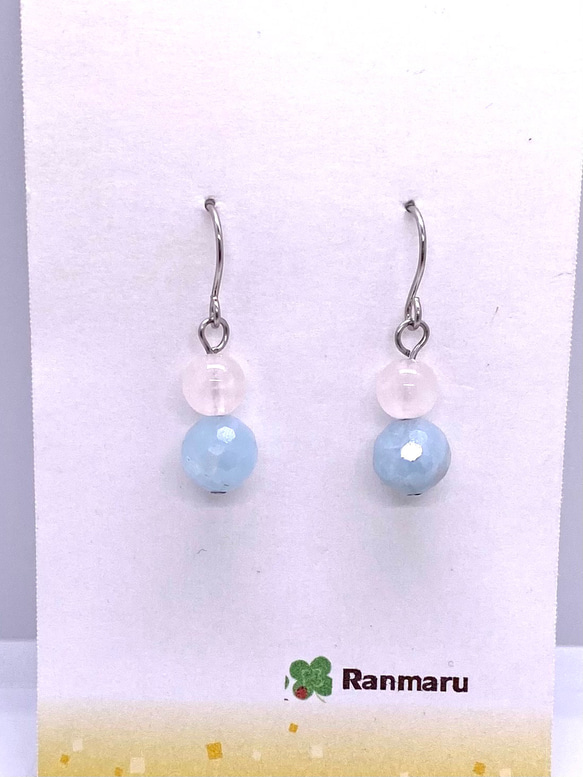 クチ族チャームとモスアクアマリンのピアス イヤリングに変更可　ヴィンテージパーツ クチ族チャームとモスアクアマリンのピアス イヤリングに変更可