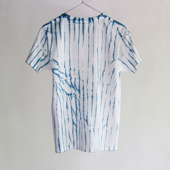 手絞り藍染め Tシャツ  X013 5枚目の画像