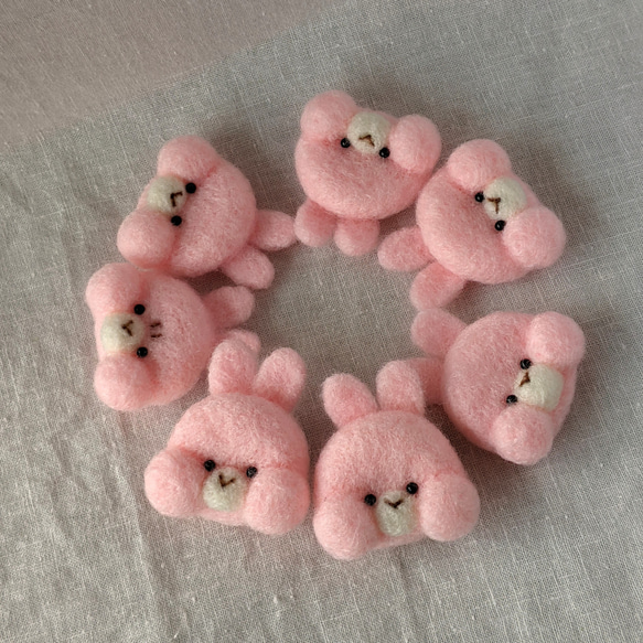 ✿羊毛フェルト✿うさ、うさ、うさちゃん✿ピンク＆ベージュ✿ 06d4455c25b1ec65d6f9a622af6978