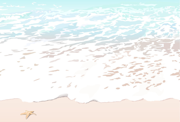 A3サイズ「真夏の海」ハクバ（ホワイト） 5枚目の画像