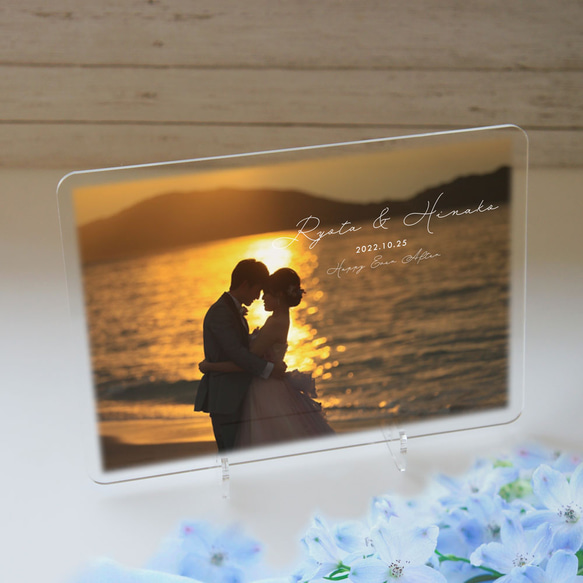 ウィング  メモリアルアクリルプレート マット加工　木製ボックス付き 両親に贈る感謝状　記念品贈呈 5枚目の画像