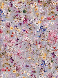 リバティ♪ ワイルドフラワーズ　グレー＆カラフル系　　羽ブラウス　ドロップショルダー