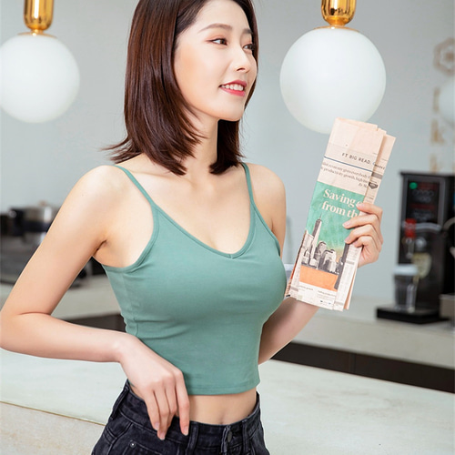 カップ付き バックオープンキャミ キャミソール 背中開き カップ