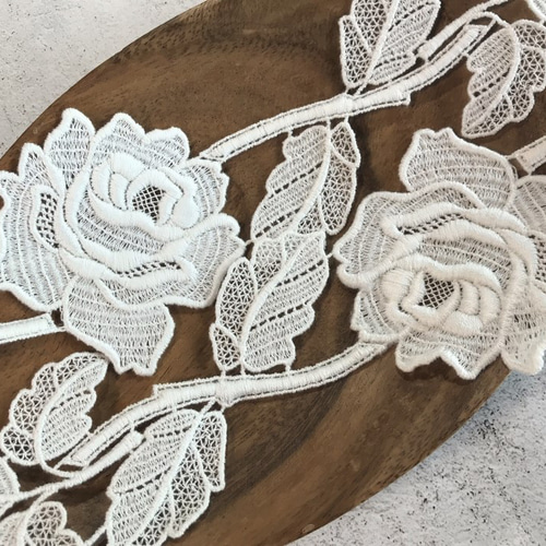 1本 ◇ モチーフレース ◇ 薔薇柄 ◇ 日本製 ◇ M-lace-No,124