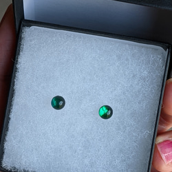 ◆琥珀(バルティックアンバー)グリーンカラー★奇跡の宝石◇ラウンドスタッドピアス6mm 4枚目の画像