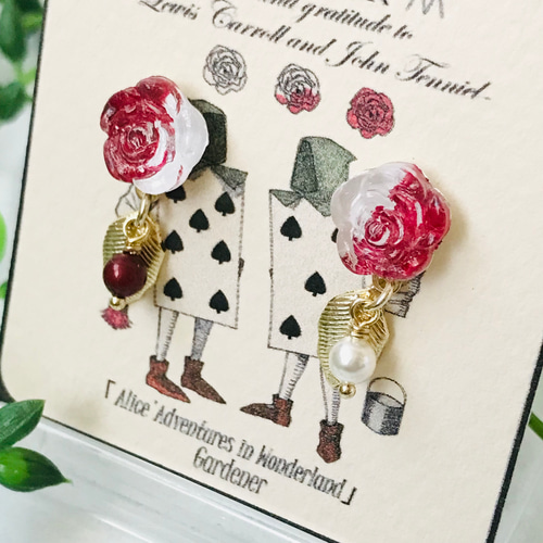 ハンドメイドピアス　アリス追加 ハンドメイドピアス アリス様専用追加 アリス - イヤリング