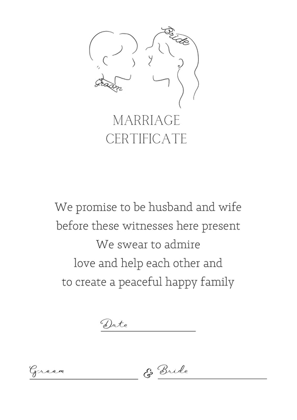 結婚証明書/人前式/選べる用紙 9枚目の画像