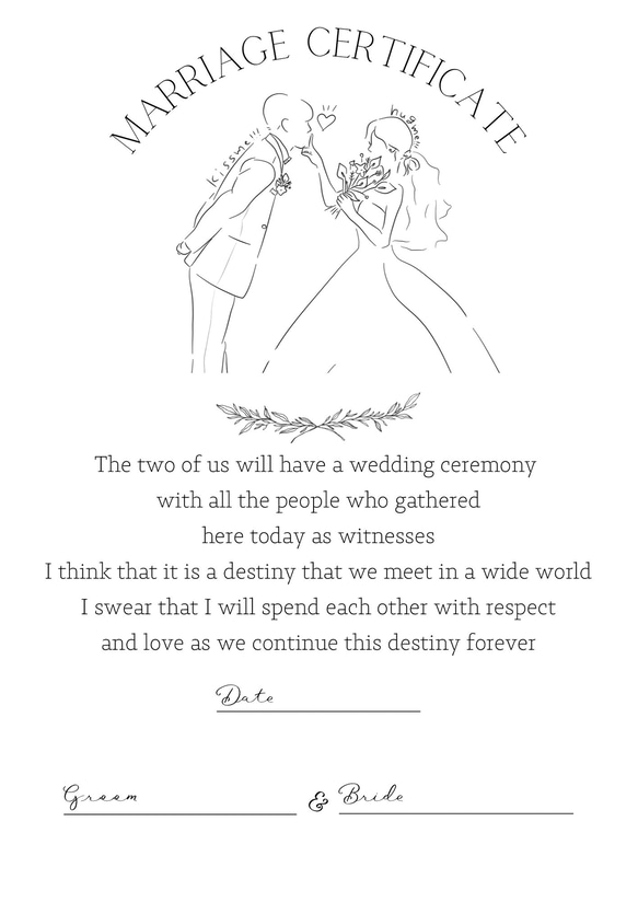 結婚証明書/人前式/選べる用紙 8枚目の画像