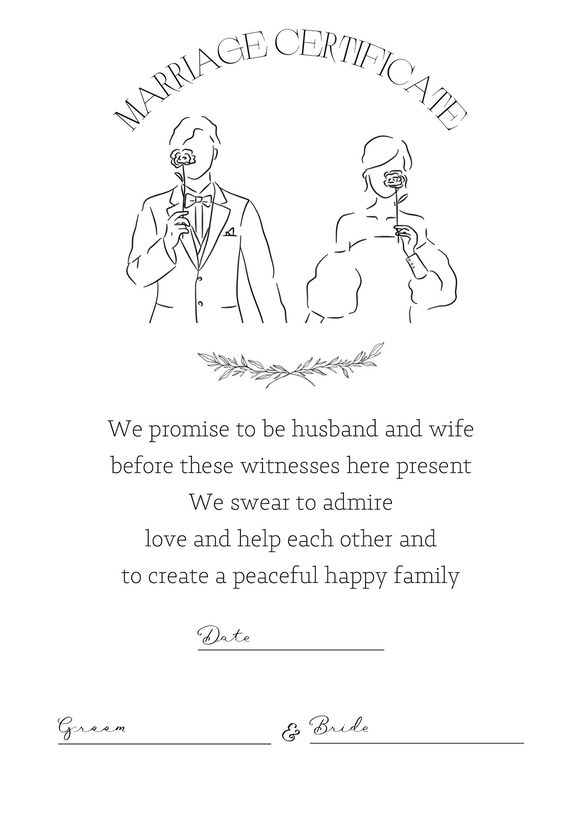 結婚証明書/人前式/選べる用紙 10枚目の画像