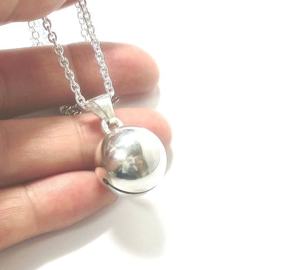 鈴のシルバーネックレス 直径15mm ネックレス・ペンダント 工房アンク