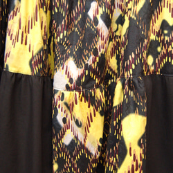 サイケ柄×ブラック　ミックスティアードロングスカート 5枚目の画像