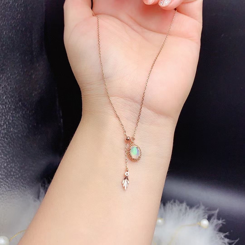 専用です^_^   天然オパールネックレス【1.0ct K18 D0.05ct】