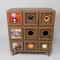 完成品2024製＿7インチレコードフレーム＆引き出しのキャビネット