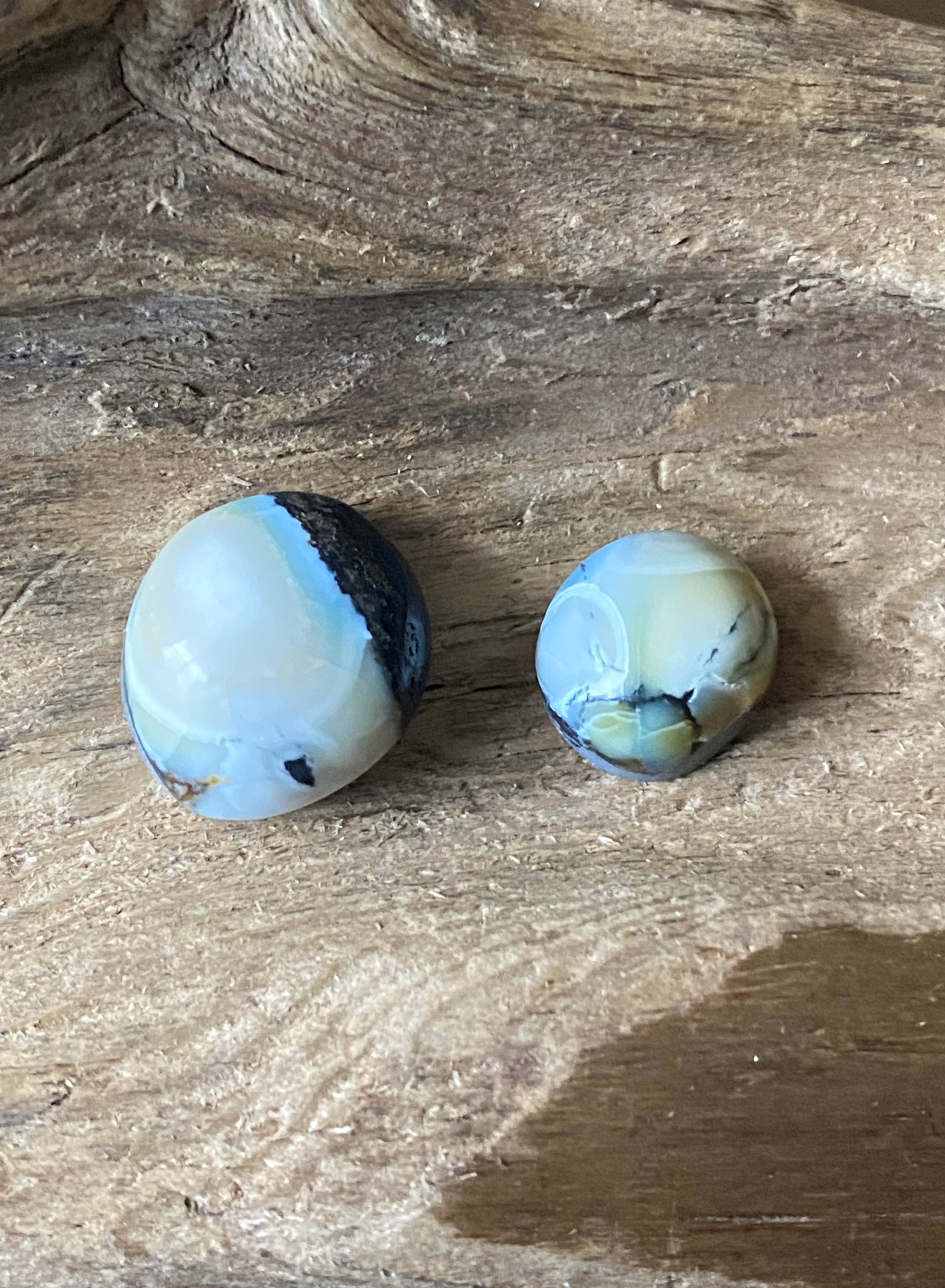 クリームイエロー・ターコイズ 2個セット♢ナチュラル♢ フーベイターコイズ ルース 11 バックド 天然石 天然色