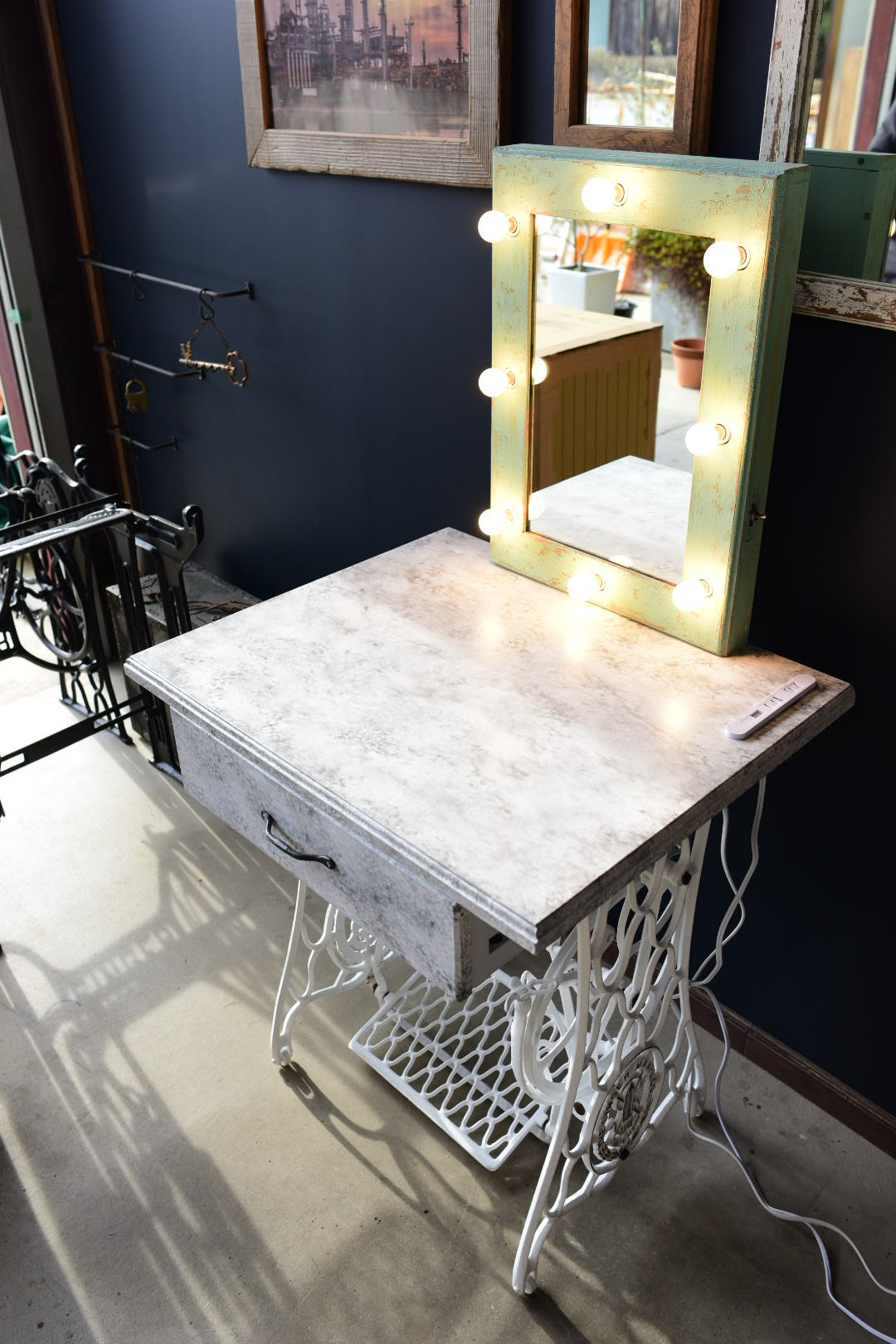 美容室用 独立タイプ ミシン脚ドレッサー システム什器パーツ(店舗什器