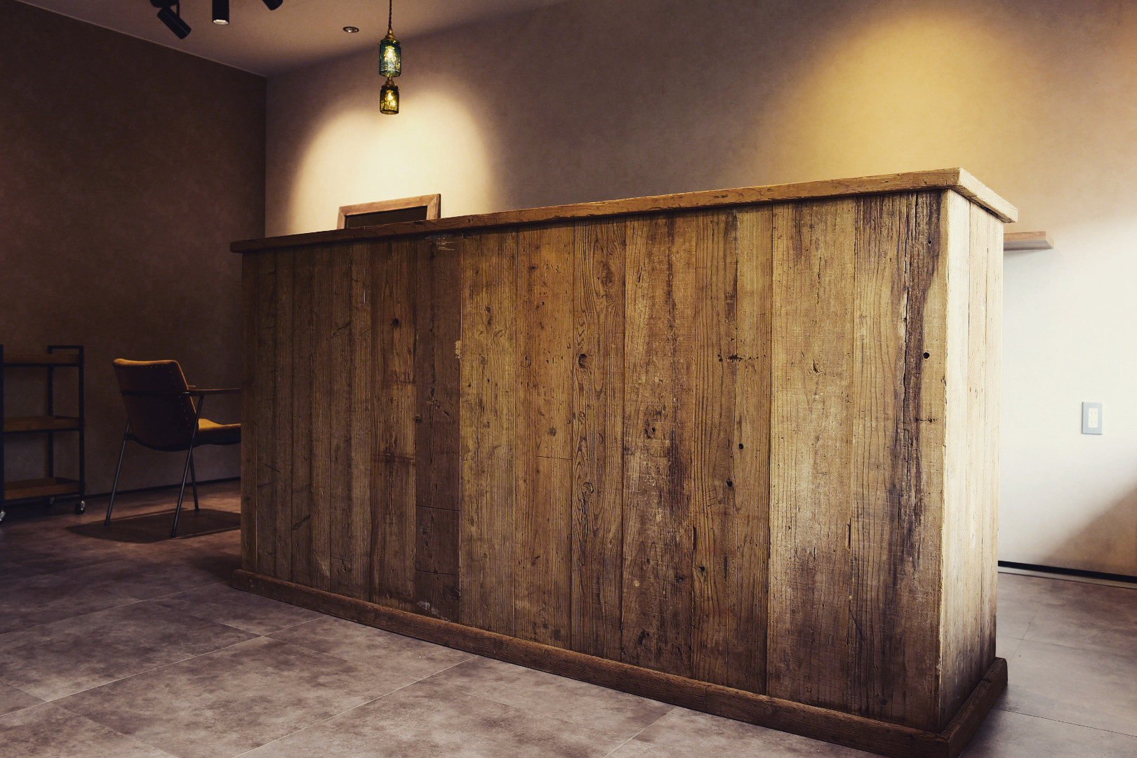 レジカウンター レジ台 古材使用 オーダー家具