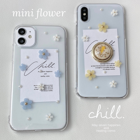 ✿iPhone15対応✿ yellow mini flower iPhoneケース 5枚目の画像