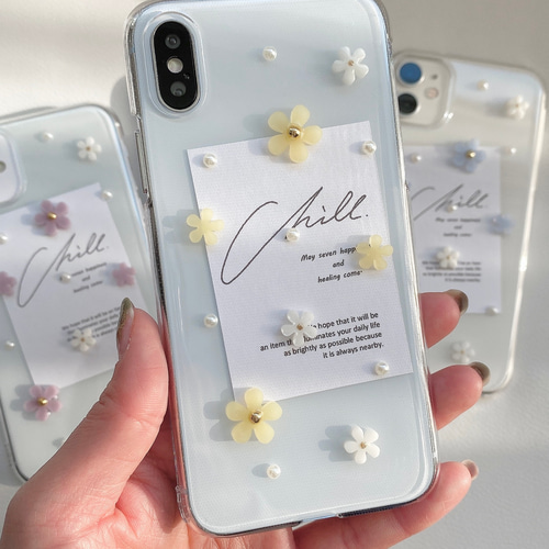 ✿iPhone16対応✿ yellow mini flower iPhoneケース iPhone