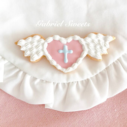 Sweet Angel〔pink〕☆アイシングクッキーブローチ 1枚目の画像