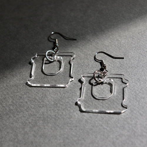 バッグクロージャーピアス イヤリング クリア ピアス（フック