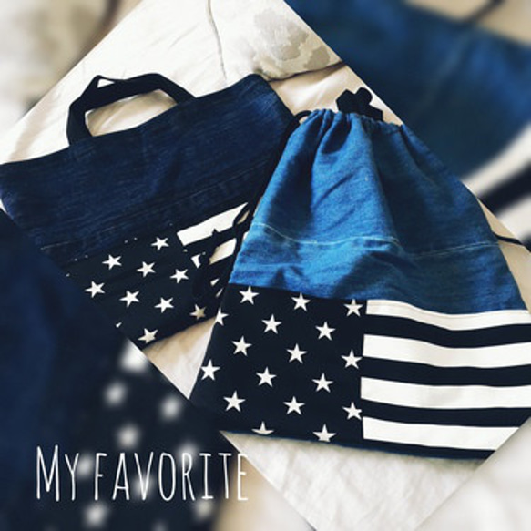 ○モノトーン 入学 入園 グッズ レッスンバック 上履き入れ