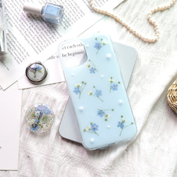 かすみ草　bluemix　スマホリング かすみ草bluemixスマホリング