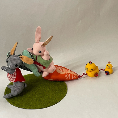 うさぎのやきものです 楽天市場】お月見飾り うさぎ 兎 すすき 和紙 双子 かわいい