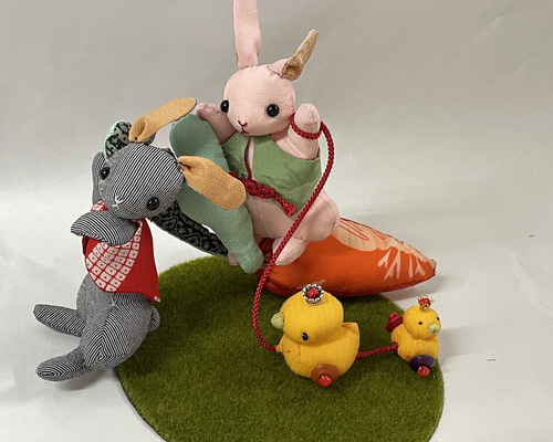 作家様　ひよこ付きうさちゃん　ぬいぐるみ　a-tan animals キット】うさぎとひよこ キット 和小物キット専門店 京屋 通販