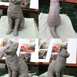 【オーダーメイド】うちの子 愛犬 愛猫 肖像画 3D 写真 似顔絵 人形 フィギュア メモリアル ペットロス ペットの 4枚目の画像