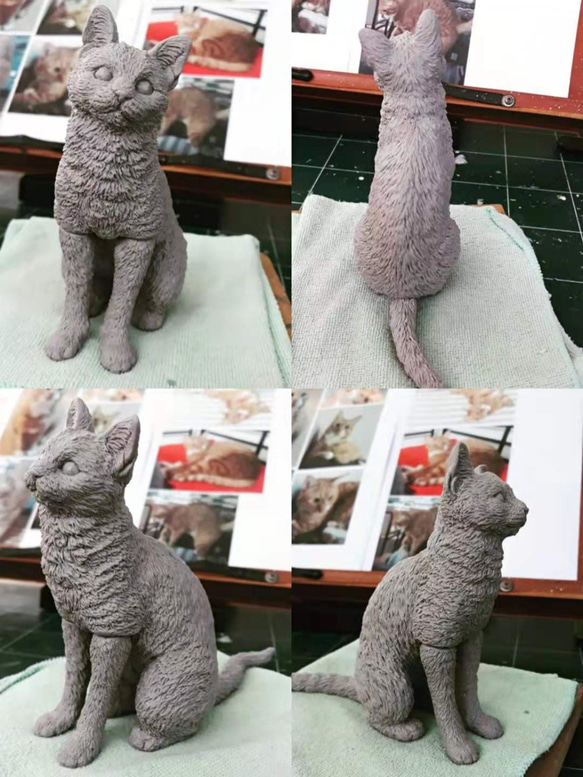 【オーダーメイド】うちの子 愛犬 愛猫 肖像画 3D 写真 似顔絵 人形 フィギュア メモリアル ペットロス ペットの 4枚目の画像