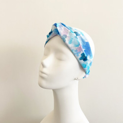 繡球花繡球花頭巾與水彩設計即使在夏天也很酷的天然材料 第3張的照片