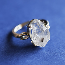 【1点もの・A】フリーサイズ　大粒　ニューヨークハーキマーダイヤモンドクォーツ　結晶　Silver925リング（指輪） 2枚目の画像