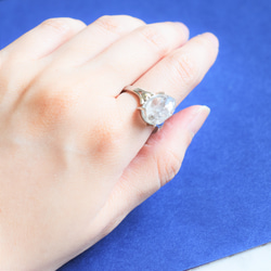 【1点もの・B】フリーサイズ　大粒　ニューヨークハーキマーダイヤモンドクォーツ　結晶　Silver925リング（指輪） 6枚目の画像
