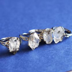 【1点もの・B】フリーサイズ　大粒　ニューヨークハーキマーダイヤモンドクォーツ　結晶　Silver925リング（指輪） 7枚目の画像