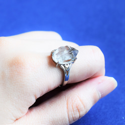 【1点もの・D】フリーサイズ　大粒　ニューヨークハーキマーダイヤモンドクォーツ　結晶　Silver925リング（指輪） 8枚目の画像