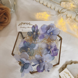 紫陽花　結婚式　ウェディング　ブライダル　大ぶりピアス　くすみブルー　くすみピンク 9枚目の画像