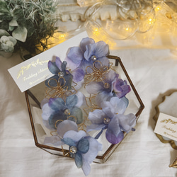 紫陽花　結婚式　ウェディング　ブライダル　大ぶりピアス　くすみブルー　くすみピンク 10枚目の画像