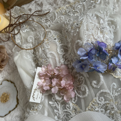 紫陽花　結婚式　ウェディング　ブライダル　大ぶりピアス　くすみブルー　くすみピンク 7枚目の画像