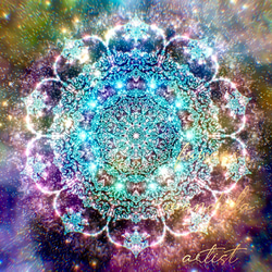 ピンクガネーシャ】“夢を叶えるサポート”曼荼羅アート 絵画 fuwari