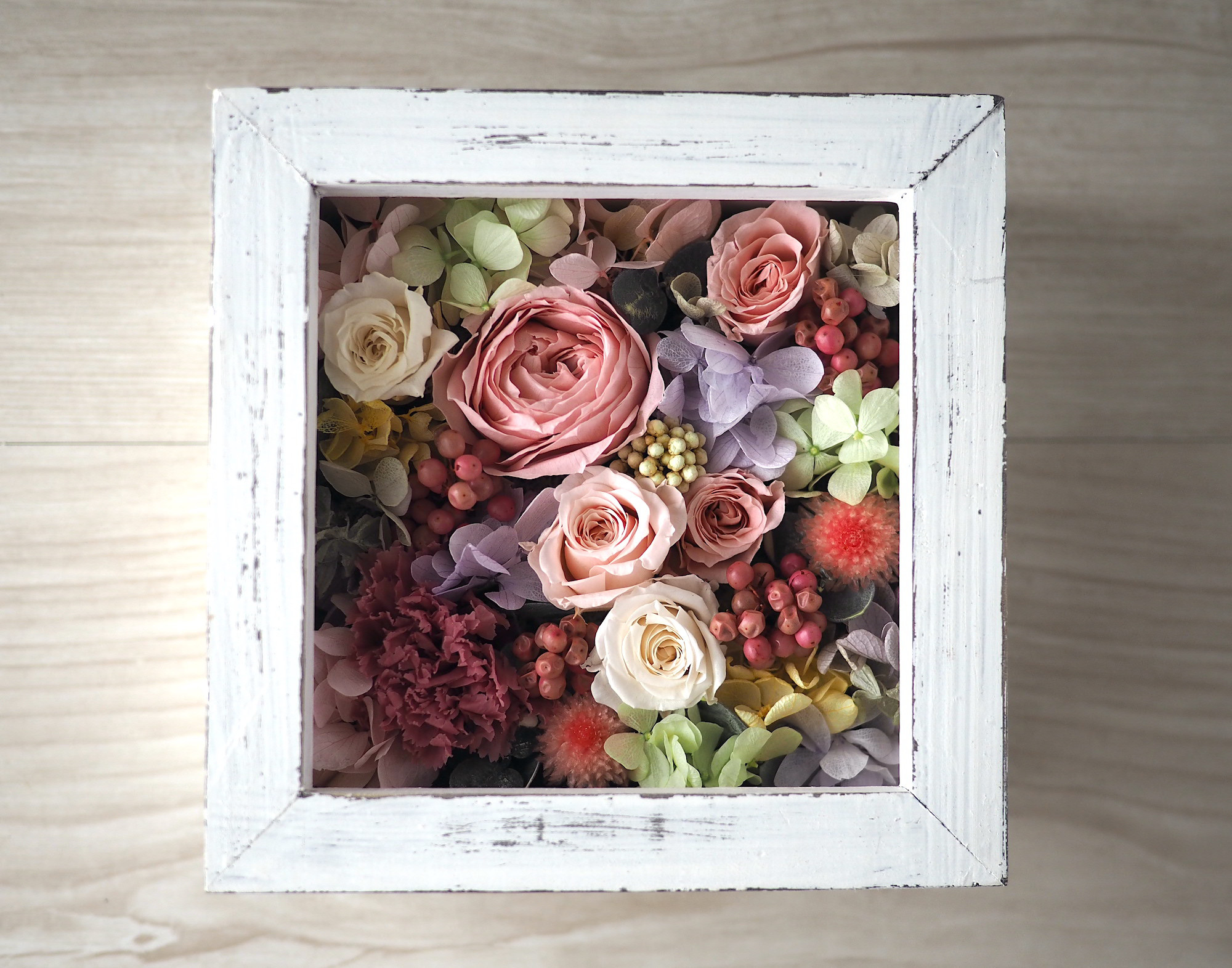 壁掛けフレーム　-pinkrose natural white-