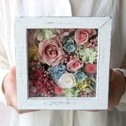 壁掛けフレーム　-pinkrose natural white- 1枚目の画像