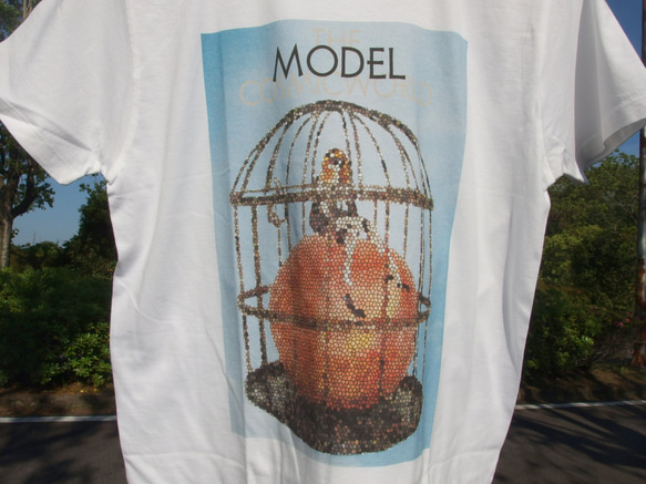 鳥カゴモデルTシャツ　ホワイト　プレゼント　ペア　アウトドア　カワイイ　格好いい　カットソー　オシャレ 2枚目の画像