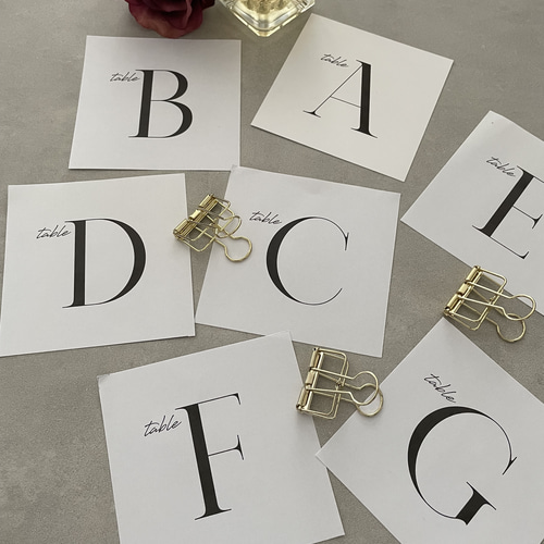 結婚式 テーブルナンバー 席次表・席札・メニュー表 chiro 通販