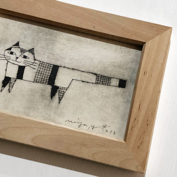 紙版画「みけねこ」/cats_good_friend_cats  仲良しねこのシリーズより 7枚目の画像