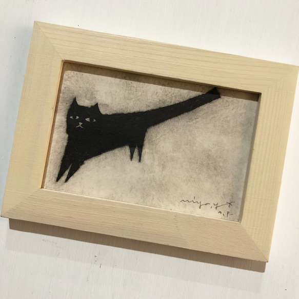 紙版画「くろ」/cats_good_friend_cats  仲良しねこのシリーズより 3枚目の画像