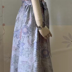 NO:143）プロの仕立て）着物リメイク&上品な大島紬フレアワンピース 8枚目の画像