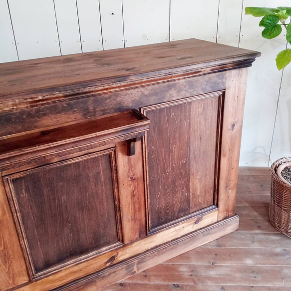 ケーキ屋さん お菓子屋さん 雑貨屋 アンティークカウンター ウッドカウンター レジ台 W1800 オーダーメイド店舗什器 