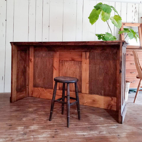 カフェ風レジカウンター　受付カウンター　ボルドーパイン カフェ風レジカウンター受付カウンターボルドーパイン